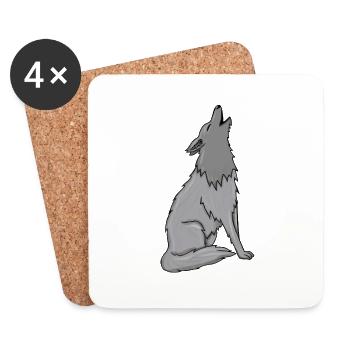 Wolf - Coasters (set of 4) - white - Front