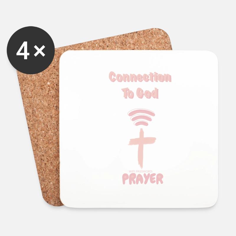 Connection to God Gott Beten - Untersetzer (4er-Set) - Weiß