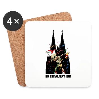 Carnival Kölle Alaaf Dabbing Skeleton Fun - Coasters (set of 4) - white - Front