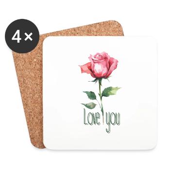 Love you - Coasters (set of 4) - white - Front