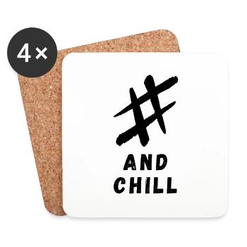 # and chill - Untersetzer (4er-Set) - Weiß - Vorne
