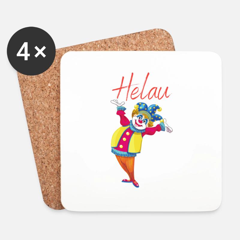 Helau - Untersetzer (4er-Set) - Weiß