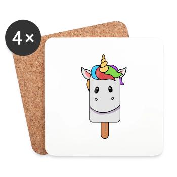 Unicorn Head Popsicle - Coasters (set of 4) - white - Front