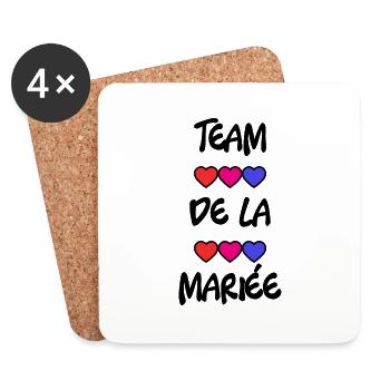 JUST MARRIED. Bachelorette party. VALENTINE'S DAY. COUPLE - Coasters (set of 4) - white - Front