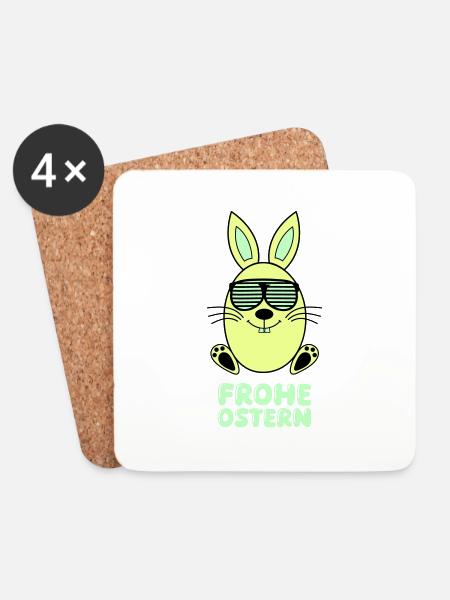 frohe ostern hase - Untersetzer (4er-Set) - Weiß