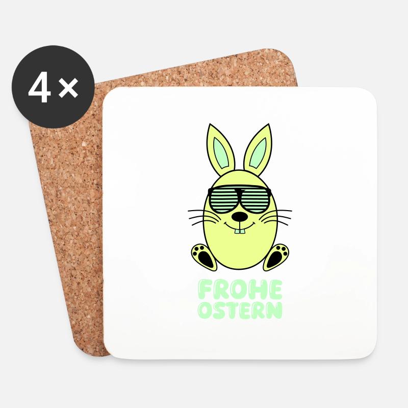 frohe ostern hase - Untersetzer (4er-Set) - Weiß