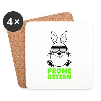 frohe ostern - Untersetzer (4er-Set) - Weiß - Vorne