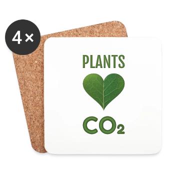 PFLANZEN LIEBEN CO2 - Untersetzer (4er-Set) - Weiß - Vorne
