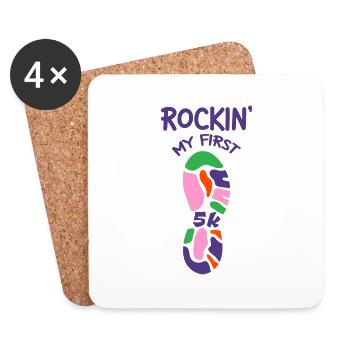 Rockin' My First 5k 2 - Untersetzer (4er-Set) - Weiß - Vorne