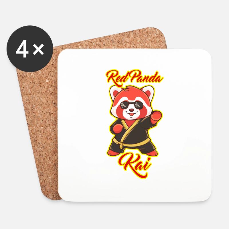 red panda kai - Untersetzer (4er-Set) - Weiß