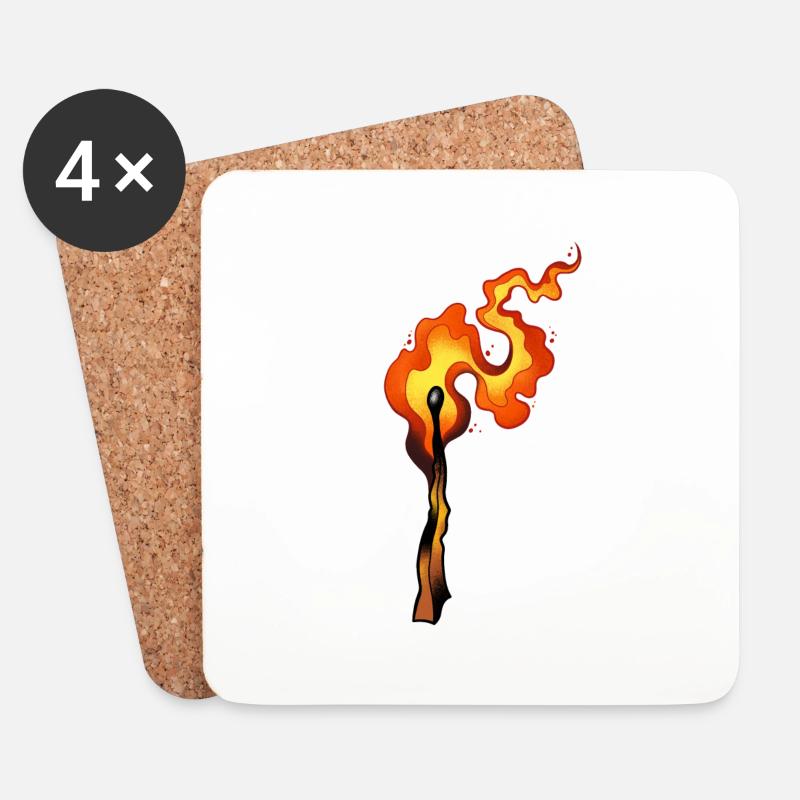 Let it burn - Untersetzer (4er-Set) - Weiß