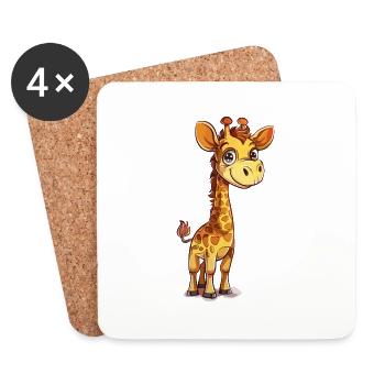 Bunte Cartoon Giraffe - Untersetzer (4er-Set) - Weiß - Vorne