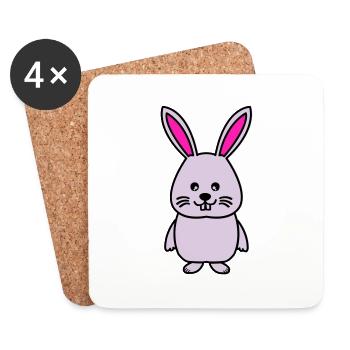 hase comic - Untersetzer (4er-Set) - Weiß - Vorne
