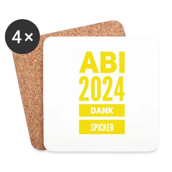 Abitur 2024 lustige Sprüche - Untersetzer (4er-Set) - Weiß - Vorne