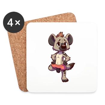 Hyena Gymnastics Yoga Fitness - Coasters (set of 4) - white - Front
