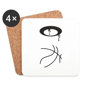 Basket-ball 5 0 08 - Dessous de verre (lot de 4) - blanc - Devant