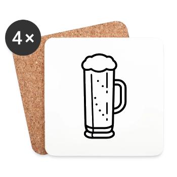 Bière - Dessous de verre (lot de 4) - blanc - Devant