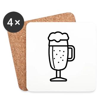 Bière - Dessous de verre (lot de 4) - blanc - Devant