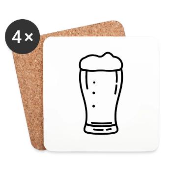 Bière - Dessous de verre (lot de 4) - blanc - Devant