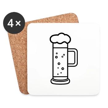 Bière - Dessous de verre (lot de 4) - blanc - Devant