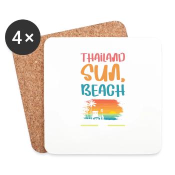 Thailand Urlaub Vibes - Untersetzer (4er-Set) - Weiß - Vorne