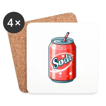 Pastel Can Soda - Refreshed in Colors - Coasters (set of 4) - white - Front