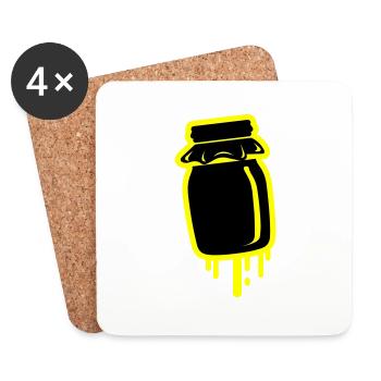 Apiculteur symbole miel - Dessous de verre (lot de 4) - blanc - Devant