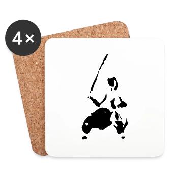 Kendo - Figur - Untersetzer (4er-Set) - Weiß - Vorne