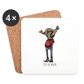 Tête de nœud - Dessous de verre (lot de 4) - blanc - Devant