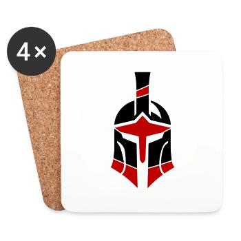 Spartan Helmet Logo Gladiator - Coasters (set of 4) - white - Front
