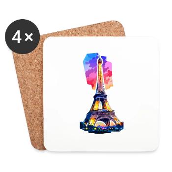 Tour Eiffel #4 - Dessous de verre (lot de 4) - blanc - Devant