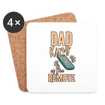 Dad King Of The Remote 4 - Coasters (set of 4) - white - Front