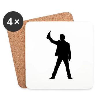 Drunk Silhouette - Coasters (set of 4) - white - Front