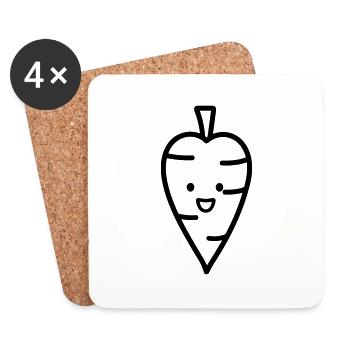 Carotte - Dessous de verre (lot de 4) - blanc - Devant