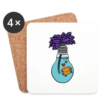 Poisson fleur - Dessous de verre (lot de 4) - blanc - Devant