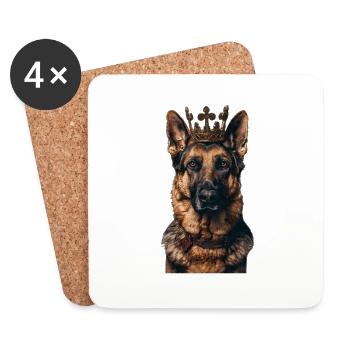 Deutscher Schäferhund - Untersetzer (4er-Set) - Weiß - Vorne