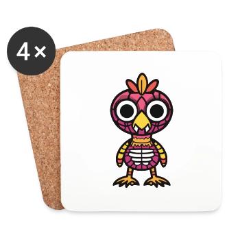 Rooster Halloween Animal - Coasters (set of 4) - white - Front