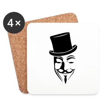 Anonymous Zylinder - Untersetzer (4er-Set) - Weiß - Vorne