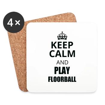 Floorball Ballsport Innebandy Unihockey - Coasters (set of 4) - white - Front