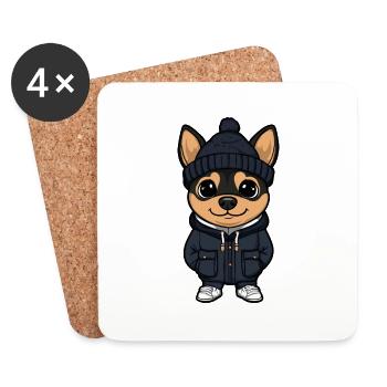 Pinscher Dog Stylish - Coasters (set of 4) - white - Front