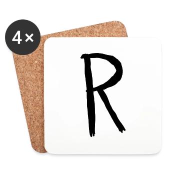 Buchstaben R - Untersetzer (4er-Set) - Weiß - Vorne