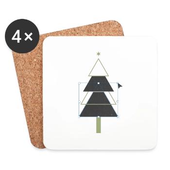 Designer Weihnachtsbaum - Untersetzer (4er-Set) - Weiß - Vorne