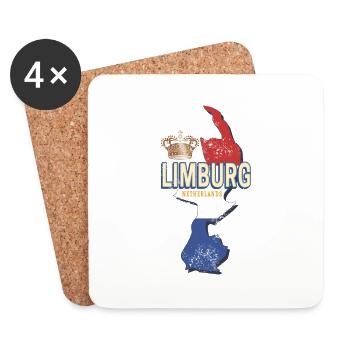 Limbourg Pays-Bas Carte rétro Hollande - Dessous de verre (lot de 4) - blanc - Devant