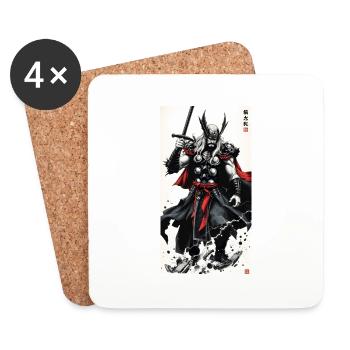 Samurai Thor - Untersetzer (4er-Set) - Weiß - Vorne
