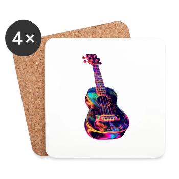 Ukulele - Untersetzer (4er-Set) - Weiß - Vorne