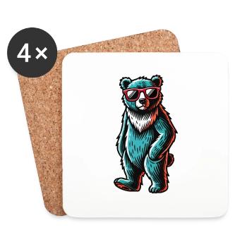 Bear cool - Coasters (set of 4) - white - Front