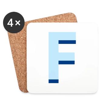 Pop und moderner blauer Buchstabe f - Untersetzer (4er-Set) - Weiß - Vorne