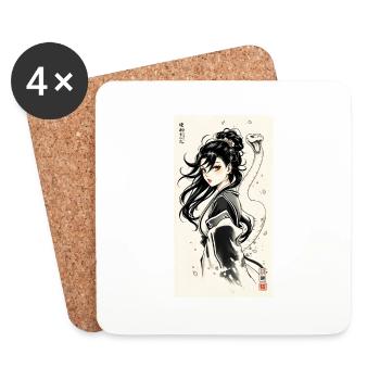 White Snake - Untersetzer (4er-Set) - Weiß - Vorne