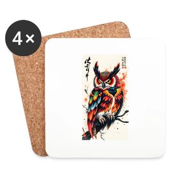 Owl - Untersetzer (4er-Set) - Weiß - Vorne