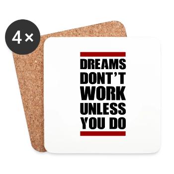 dreams don't work 01 - Coasters (set of 4) - white - Front